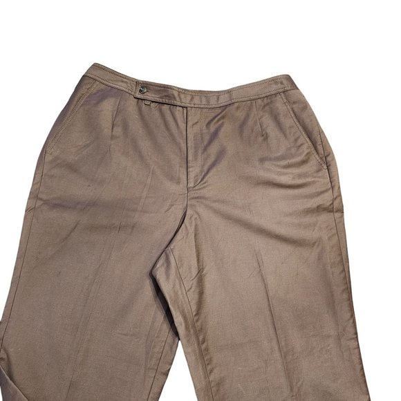 NWT Ellen Tracy Brown Trowser Straight Leg Elastic Roughing at waist sz 18 - Picture 4 of 11